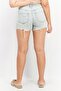 Women Washed Denim Shorts, Light Blue - 2