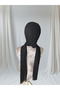 Black Glitter Fabric Bead Embroidered Ready-Made Veil Ready-Made Shawl Ready-Made Turban - 3