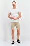 Men Plain Chino Shorts, Beige - 4