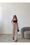Elastic Waist Wide Leg Visco Linen Pocket Summer Trousers