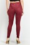 Women Regular Fit Slid Pull On Pants, Maroon - 3