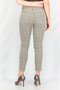 Women Skinny Fit Stretchable Plaid Pants, Grey - 4