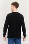 Men Crew Neck Long Sleeves Solid T-Shirt, Black - 3