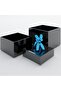 Set of 3 Acrylic Cube Display Box Risers (8, 7, 6 Inch Sizes) Food Buffet Riser (Black)
