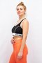 Women Brand Logo Padded Sports Bra, Black - 2