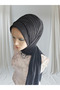 Black Glitter Fabric Bead Embroidered Ready-Made Veil Ready-Made Shawl Ready-Made Turban - 2