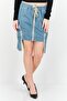 Women Chambray Mini Denim Skirt, Blue Wash