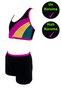 Girl's Swimming Lycra Bikini Set with Shorts - 2
