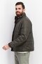 Men Embroidered Logo Puffer Jacket, Olive - 4
