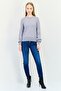 Women Crew Neck Knitted Sweater, Grey - 2