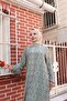 تنورة مجمعة فستان منقوش بالفيسكوز - 3