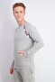 Men Regular Fit Brand Print Sweater, Grey - 4