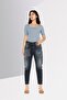 Women Slim Fit Washed Denim Jeans, Wash Grey - 2