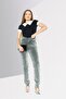 Women Slim Fit Washed Denim Jeans, Grey - 3