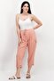 Women Solid Cargo Capri Pants, Coral - 3