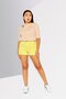 Women Washed Denim Shorts, Yellow - 3