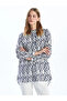 Lcwaikiki Classic Blue Prevailing Collar Print Women's Shirt Tunic