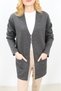 Anthracite Colored Steel Knitted Mother Cardigan - Cordon Embroidered