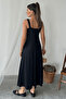 Women's Sloane Pike Modal Fabric Shirring Elastic Strap Maxi Summer Dress - 3