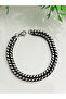 Steel Interlaced Cuban Black Bracelet - 4