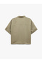 Modal Fabric Half Zipper Short Sleeve Polo Neck Oversize Blouse - 4