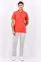 Men Regular Fit Embroidered Short Sleeves Polo Shirt, Pale Red/white - 4