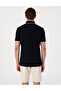 Navy Blue Slim Fit 100% Cotton Zippered Polo Collar T-Shirt 50307516-Vr033 - 5