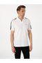 Black Sleeve Detailed Slim Fit 100% Cotton Apaş Collar T-Shirt 50307520-Vr046 - 3