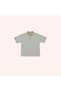 Boy's Grey-Melange Short Sleeve Polo Neck T-Shirt