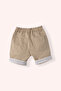 Baby Boy Beige Shorts with Elastic Waistband and Polka Dot Inside the Leg - 3