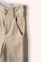 Boy's Beige Shorts with Elastic Waistband and Polka Dot Inside the Leg - 2