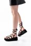 1023 Black Wedge Heel Women's Sandals - 7