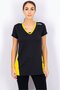Women Sportwear Fit Short Sleeve Training Top, Black and Yellow