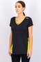 Women Sportwear Fit Short Sleeve Training Top, Black and Yellow - 4