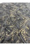 3D Applique Black Tulle Fabric – Stripe Pattern |   Width 135 cm - 3