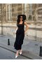 Women's Imported Ruffle Detail Lined Midi Dress - 5