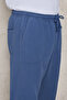 Men's Blue Linen Loose Cut Comfortable Fit Trousers - 3