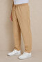 Men's Beige Linen Loose Cut Comfortable Fit Trousers