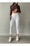 Boyfriend White Mom White Pants Lycra High Waist