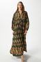 Modest Women's Megan 100% Viscose Maxi Length Khaki Layered Balloon Sleeve Long Summer Dress - 6