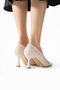 Cream Patent Leather Vegan Leather 7cm Thin Heels Memory Pad Pointed Toe Daily Office Evening Dress Stiletto - 3