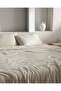 Agnes Single Muslin Yarn-Dyed Elastic Sheet Duvet Cover Set - Khaki - 2