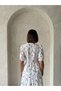 Women's Floral Print Hem Flounce Tie Front Blouse - 4
