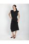 Black Modal Sleeveless Padded Midi Length Casual Loose Dress - 4