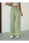 Women's High Waist Wide Leg Elastic Waist Linen Pants - 2