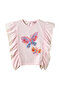 Girls Pink Butterfly Print Ruffle Top