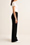 Aerobin Fabric High Waist Lace up Elastic Comfortable Loose Wide Leg Summer Trousers - 5