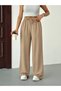Women's High Waist Wide Leg Elastic Waist Linen Pants - 2