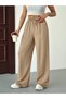 Women's High Waist Wide Leg Elastic Waist Linen Pants - 3