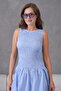 Gimped Maxi Length Gingham Summer Woven Dress - 3